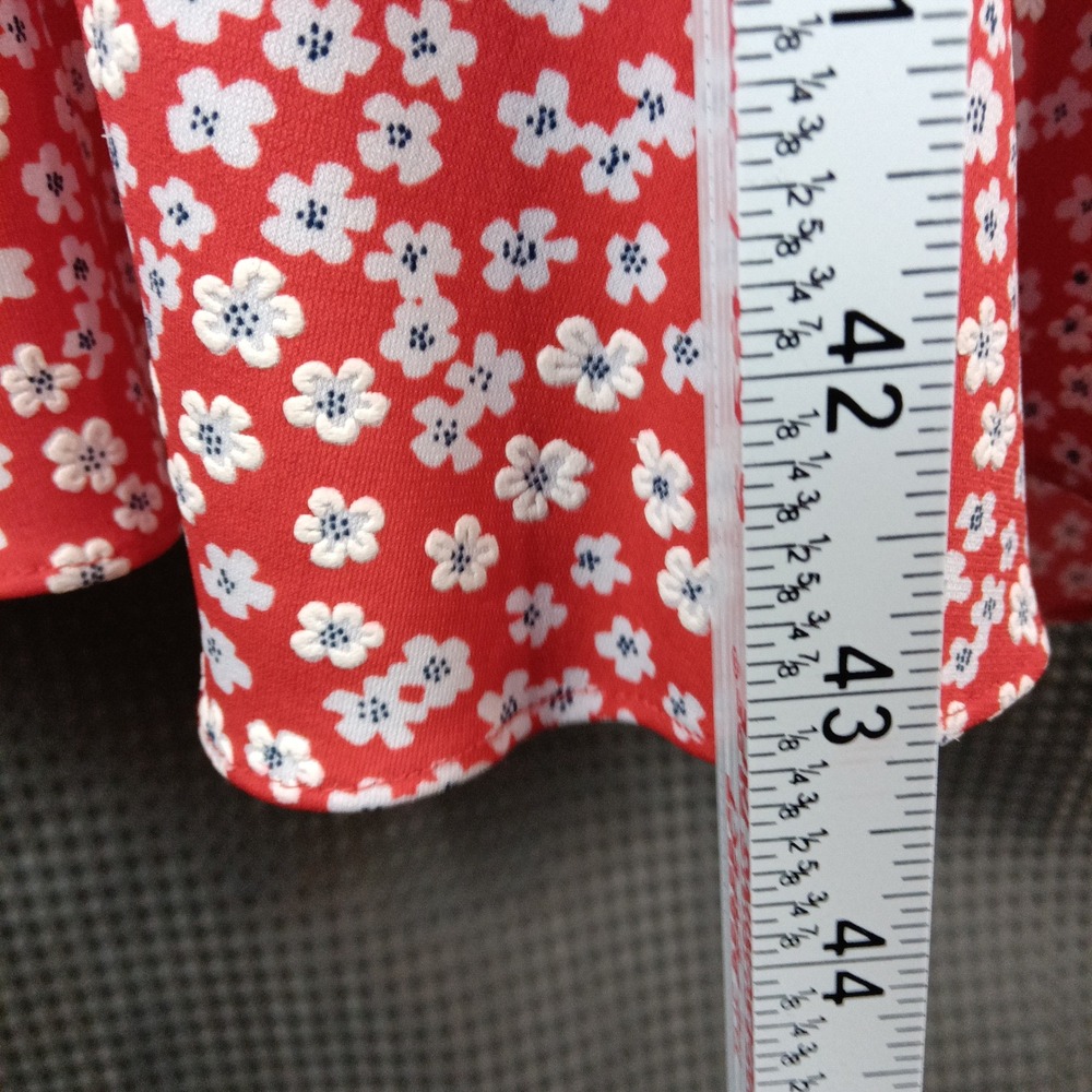 Jessica Howard Red White Floral Faux Wrap Dress Plus Size 24W Short Sleeve Midi - Picture 14 of 16